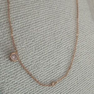 Delicate Gold colored CZ Station Necklace - Women Jewelry